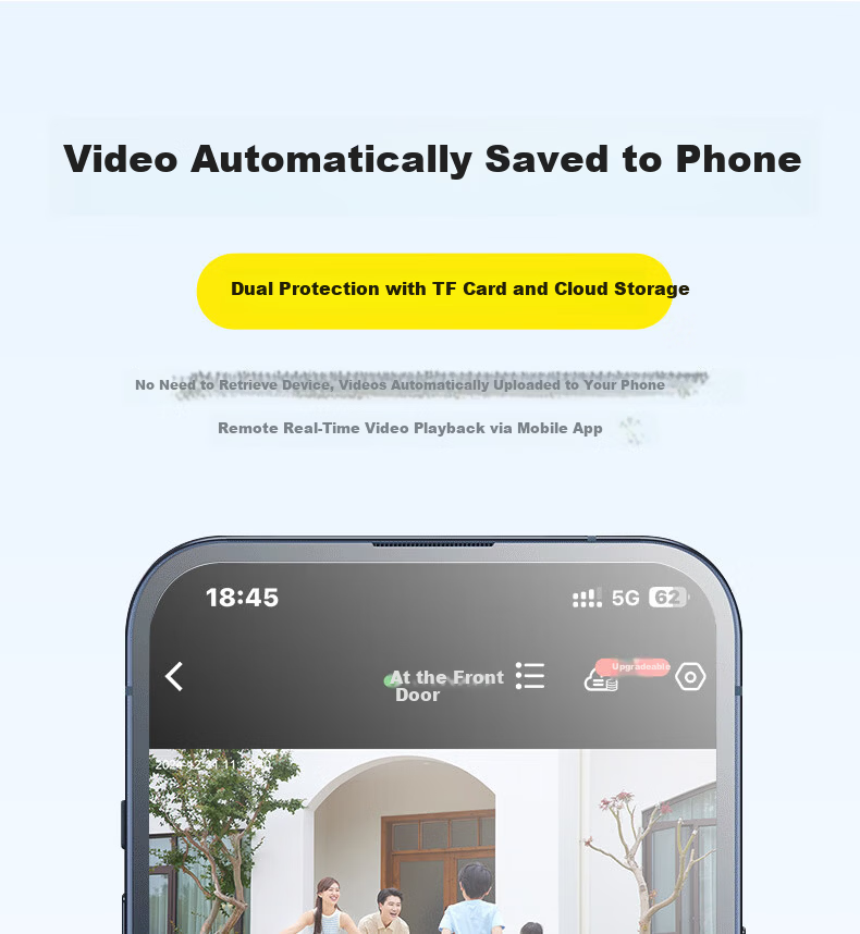 Tuqiang Wireless Battery-Powered WiFi Outdoor Home Security Camera, No Wiring, Rechargeable, Long Standby, No Drilling, Entrance Doorway Monitoring 32
