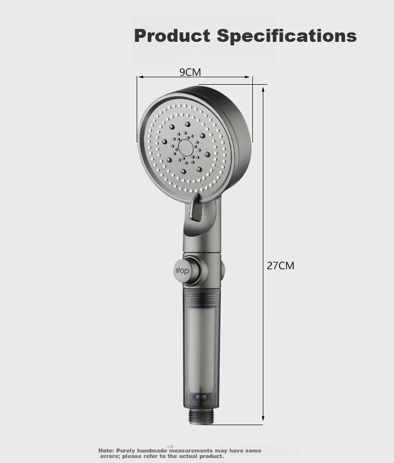 Bonke Filtered Shower Head Handheld Showerhead with Pressure Boost Home Travel Skin Care B-SC010 2