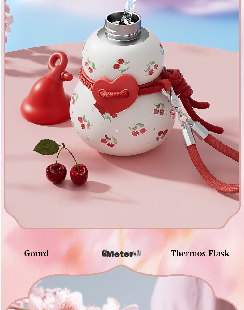 Sidomi Insulated Water Bottle for Women Gourd Shape Double Drinking 316 Stainless Steel High-Value Practical 520 Valentine's Day Birthday Gift 8