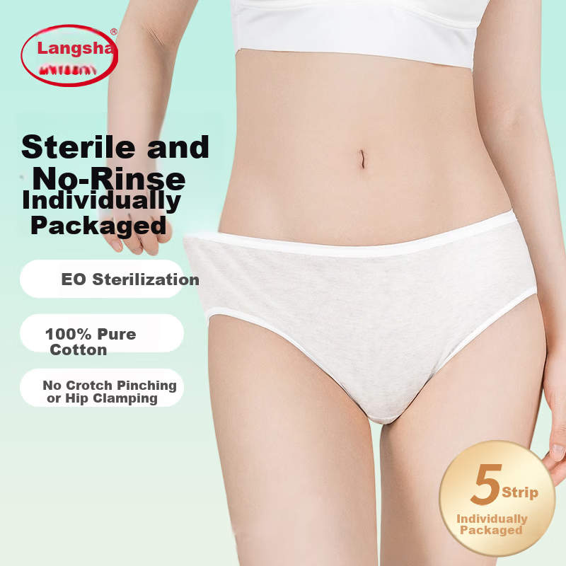 LangSha Disposable Women's Cotton Sterilized Travel Wash-Free Shorts Maternity Postpartum Daily Use Pants