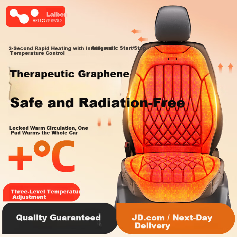 HELLOLEIBOO Car Heated Seat Cushion Winter Vehicle Graphene Electric Heating Pad Plush Seat Cover 12V 24V Universal