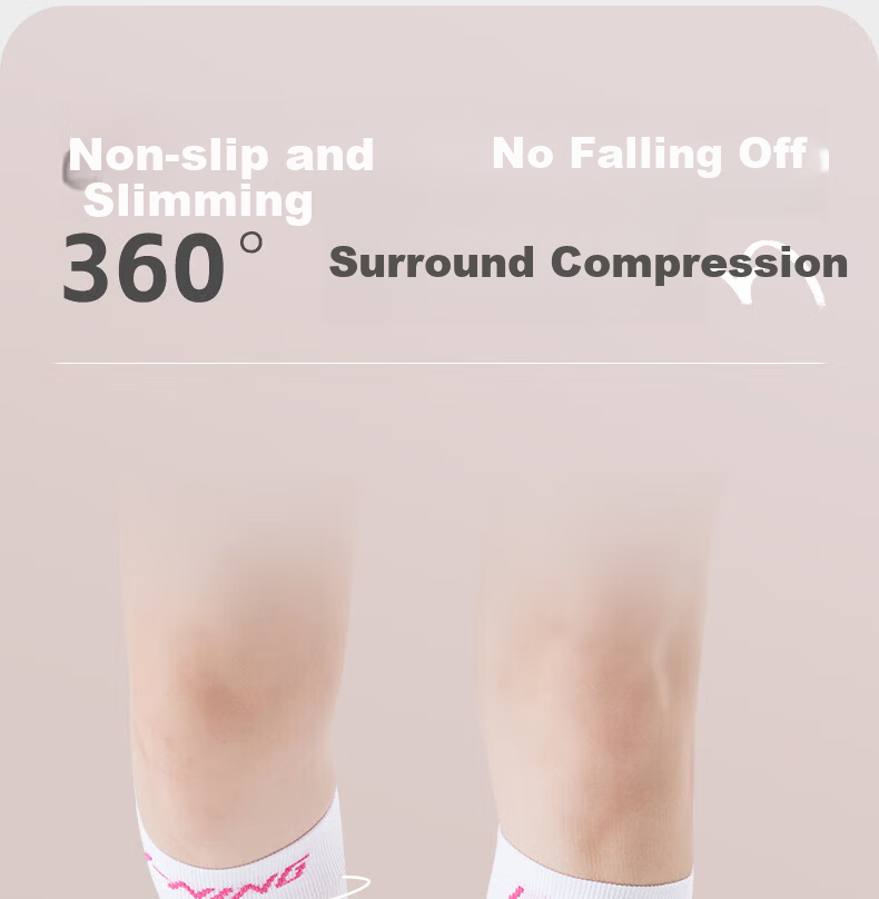 Li-Ning Sports Compression Socks, Calf Socks, Professional Yoga Running Jump Rope Long Fitness Non-Slip Breathable 7