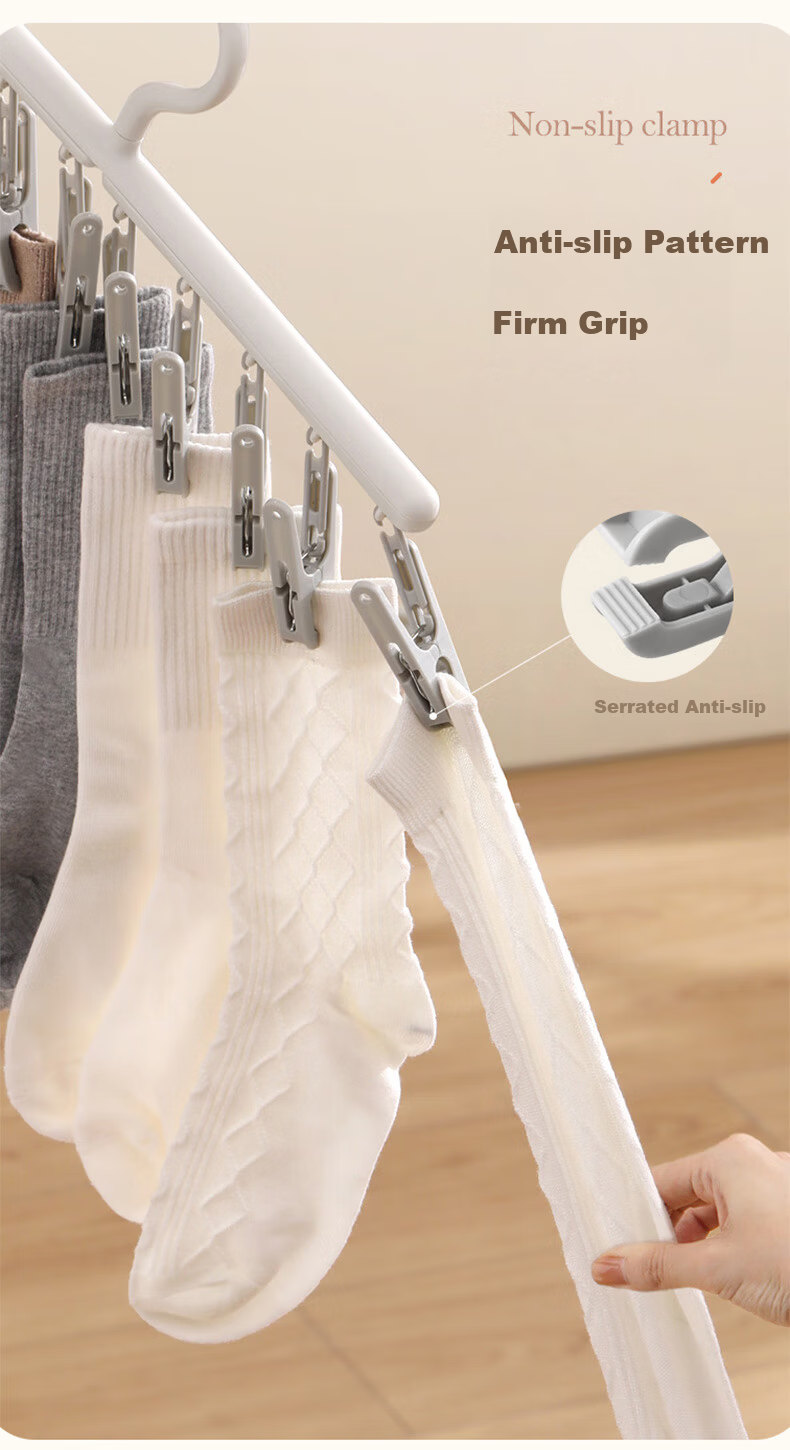 JEKO&JEKO Sock Drying Rack, Clothespin, Sock Drying Tool, Windproof Underwear Hanger 5