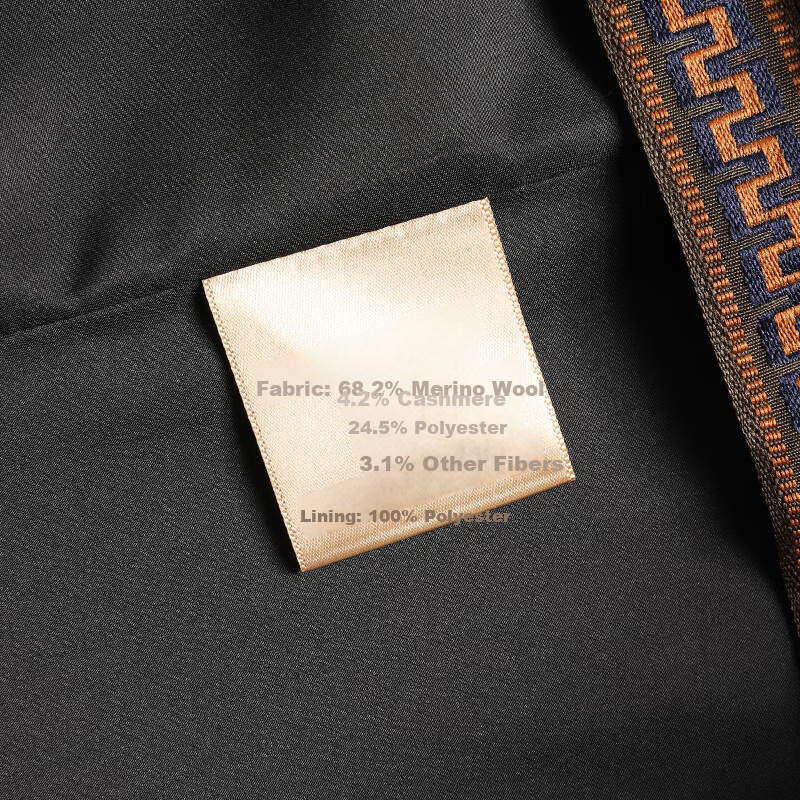 ROMON Men's Mid-Length Wool Cashmere Coat with Removable Goose Down Liner, Slim Fit, Autumn Winter 17
