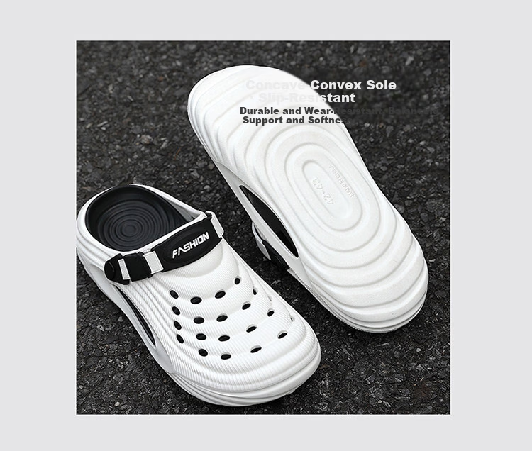 Genmai Men's Summer Outdoor Breathable Anti-Slip Thick-Soled Closed-Toe Clogs Black Size 40-41 17