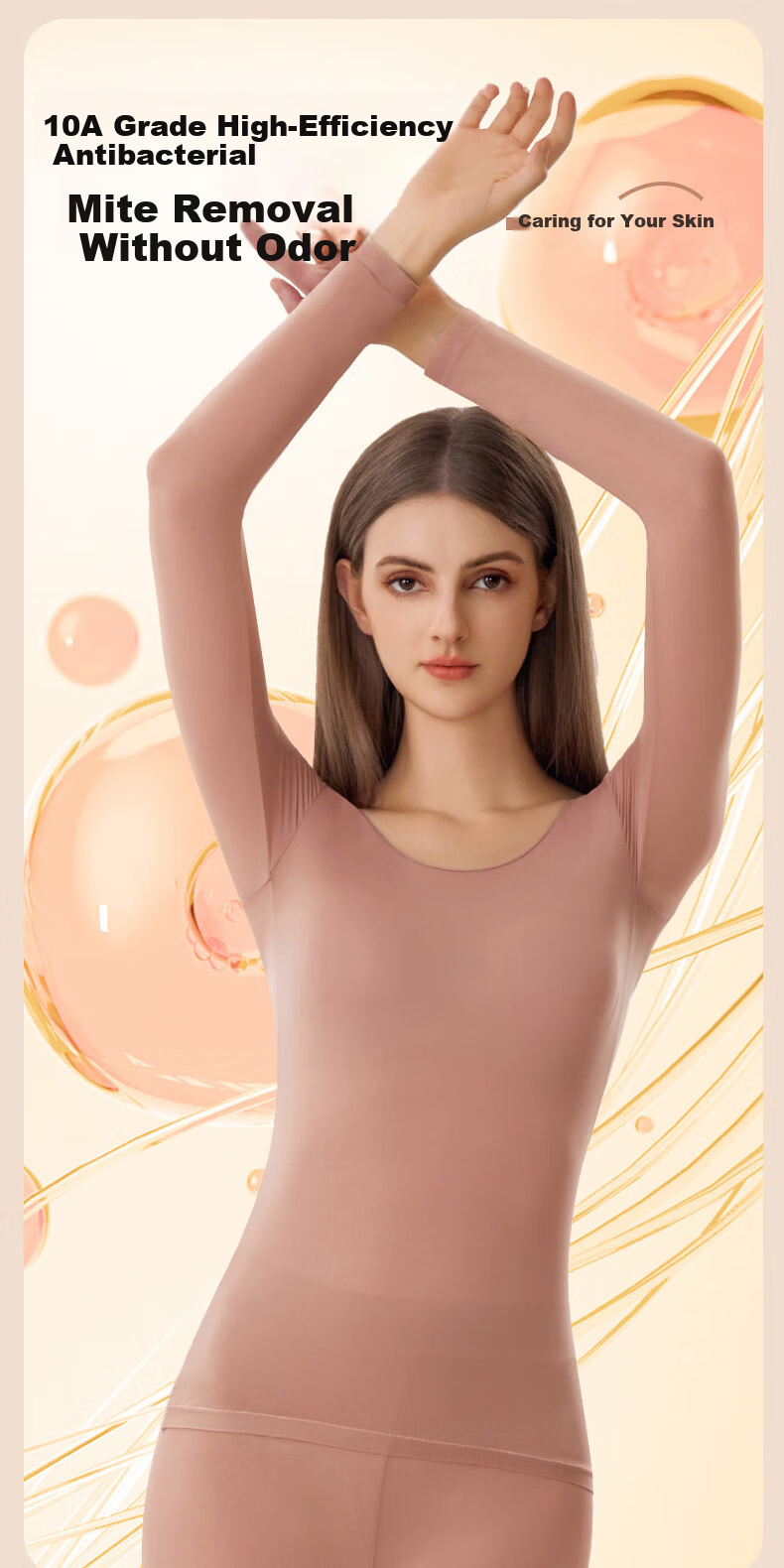 Lixingji Hyaluronic Acid Foundation Liquid Mask Thermal Underwear Set for Women Ultra-thin Invisible Skin Base Moisturizing Clothing 11