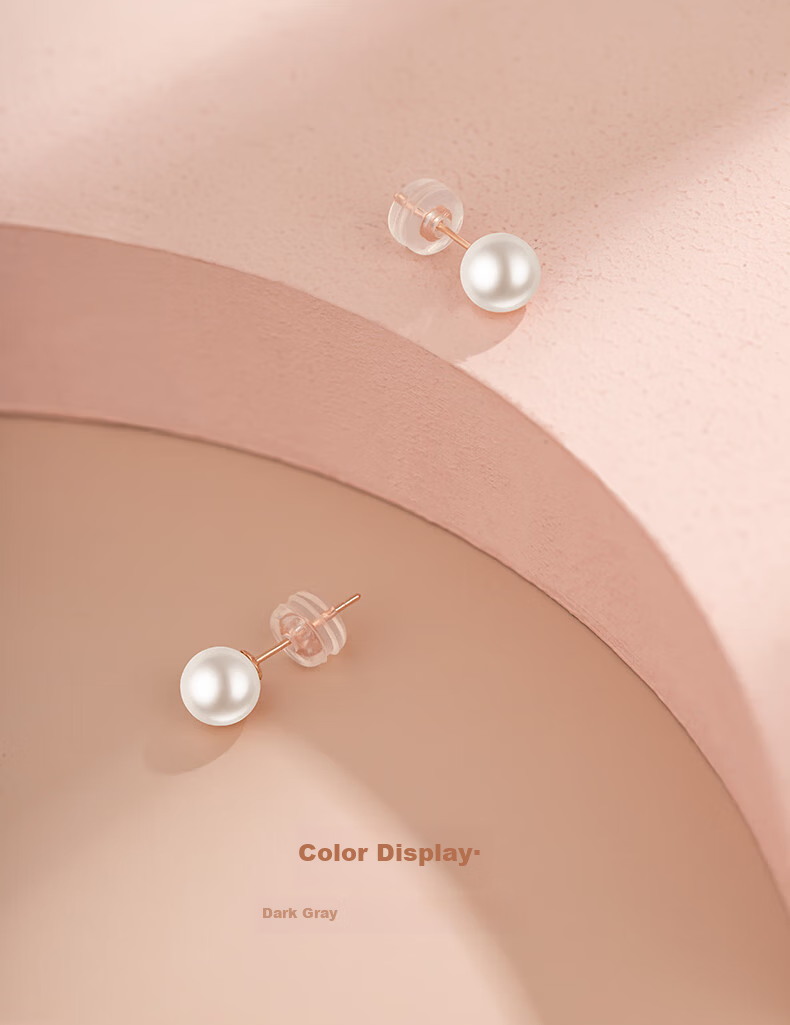 MEMORA Pearl Earrings Freshwater Pearl 18k Gold Jewelry Birthday Gift for Girlfriend Approx. 5MM Straight Post 1