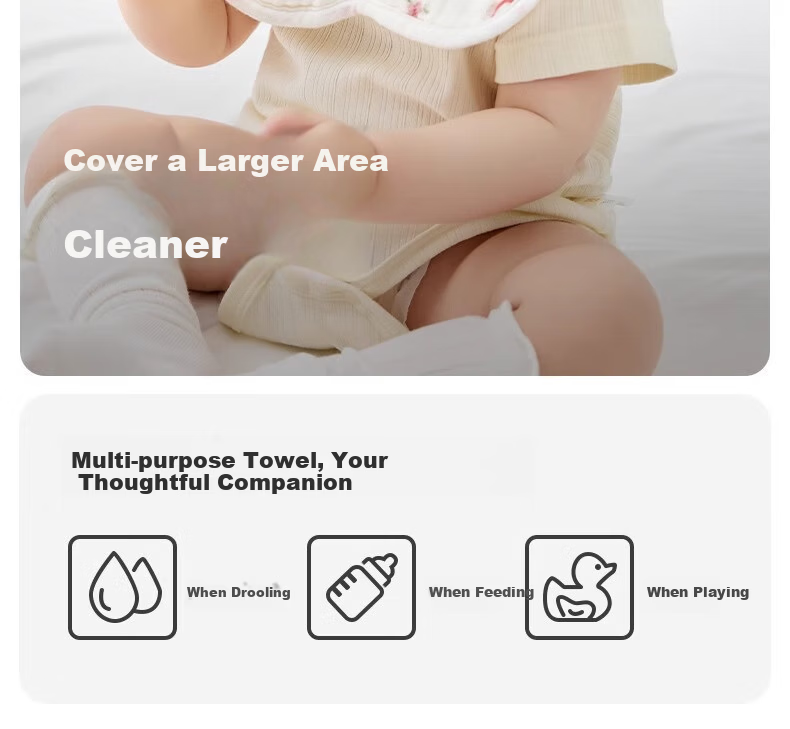 Niduoxiong Newborn Baby Waterproof Bib A-Class Petal Feeding Bib Pure Cotton Gauze Baby Eating Bib 20