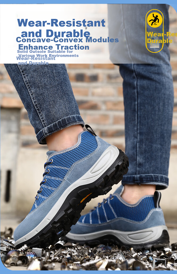 JUNBU Safety Shoes for Men, Breathable, Electrician Insulated, Anti-Smashing, Puncture-Resistant, Lightweight, Wear-Resistant, Construction Site Work Shoes 2156KV Size 43 9