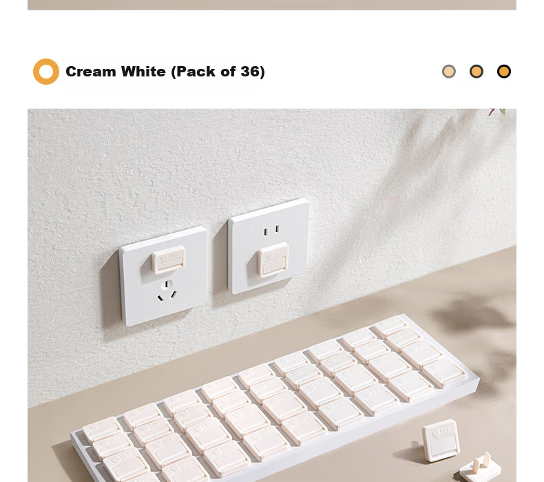 Betis Socket Protective Covers Child Safety Electric Shock Prevention Plugs Baby Outlet Caps Power Set Infant Protection Cream White 24 Pieces 24