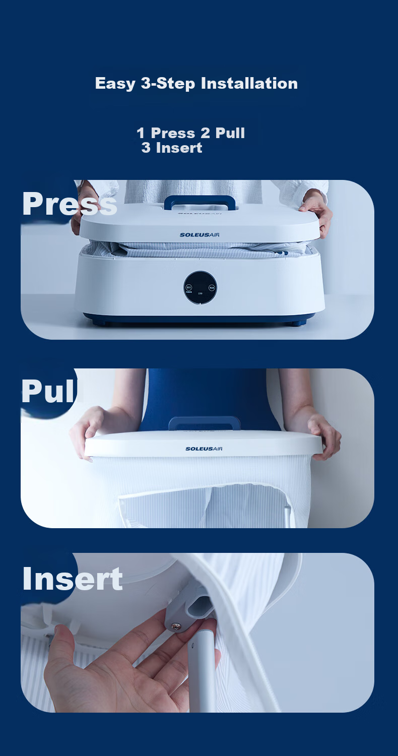 SOLEUSAIR Portable Mini Foldable Travel Dryer Dandling Box Baby Clothes Underwear Dehydration Sterilizer Garment Care Machine 12