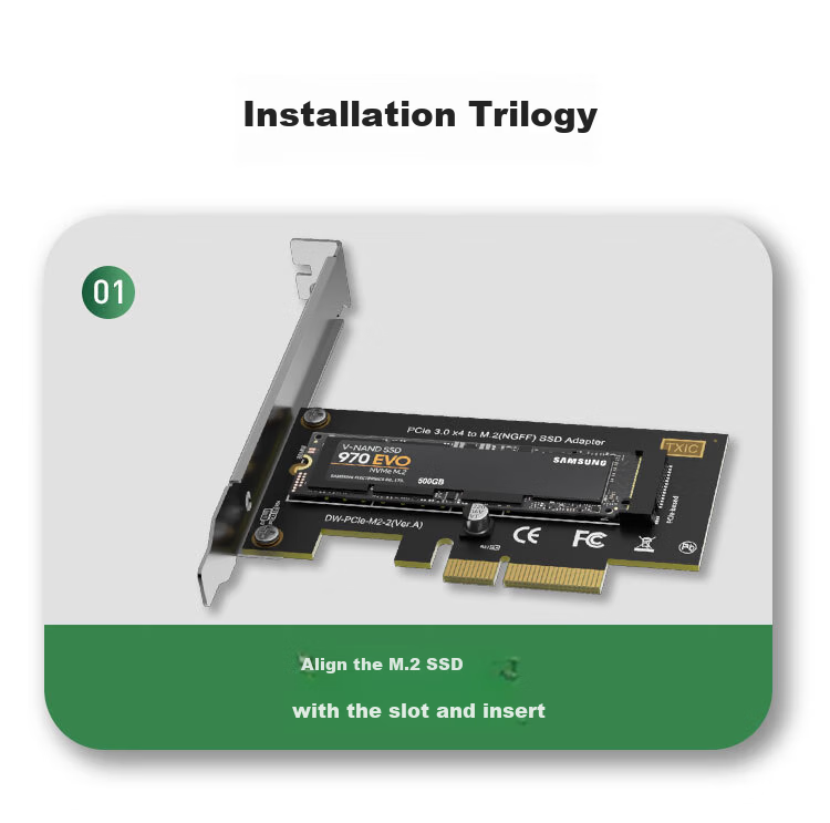 KELEPU NVMe Adapter Card PCIe 3.0 X16 to M.2 Expansion Card SSD Enclosure Expansion Card Compatible with Desktop Motherboard 4