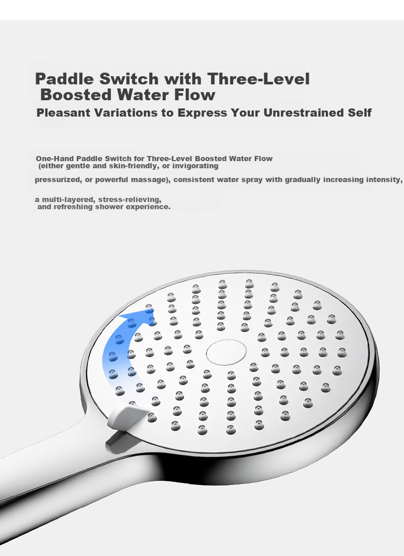 JOMOO Handheld Shower Head Bathroom Pressure-Boosting Silicone Descaling Shower Sprayer with Three Functions S182013 5
