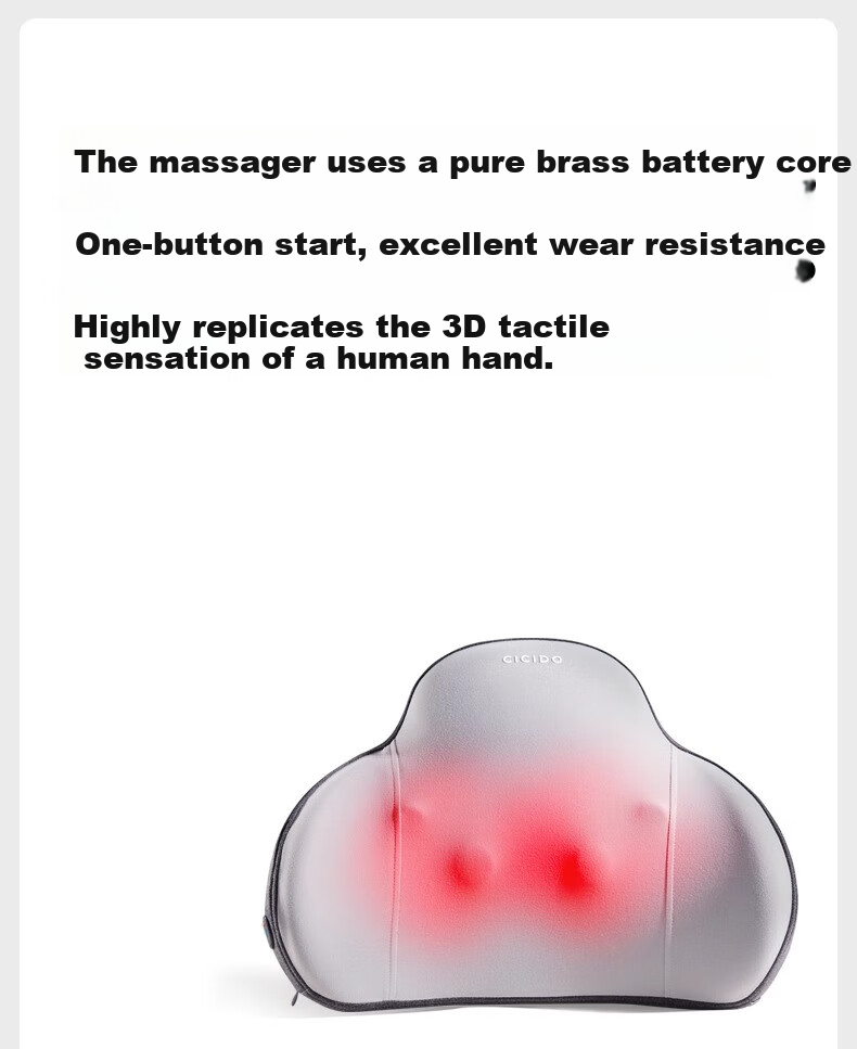 CICIDO Electric Car Lumbar Support Massager Waist Cushion Car Backrest Massage Device Gift for Parents 1