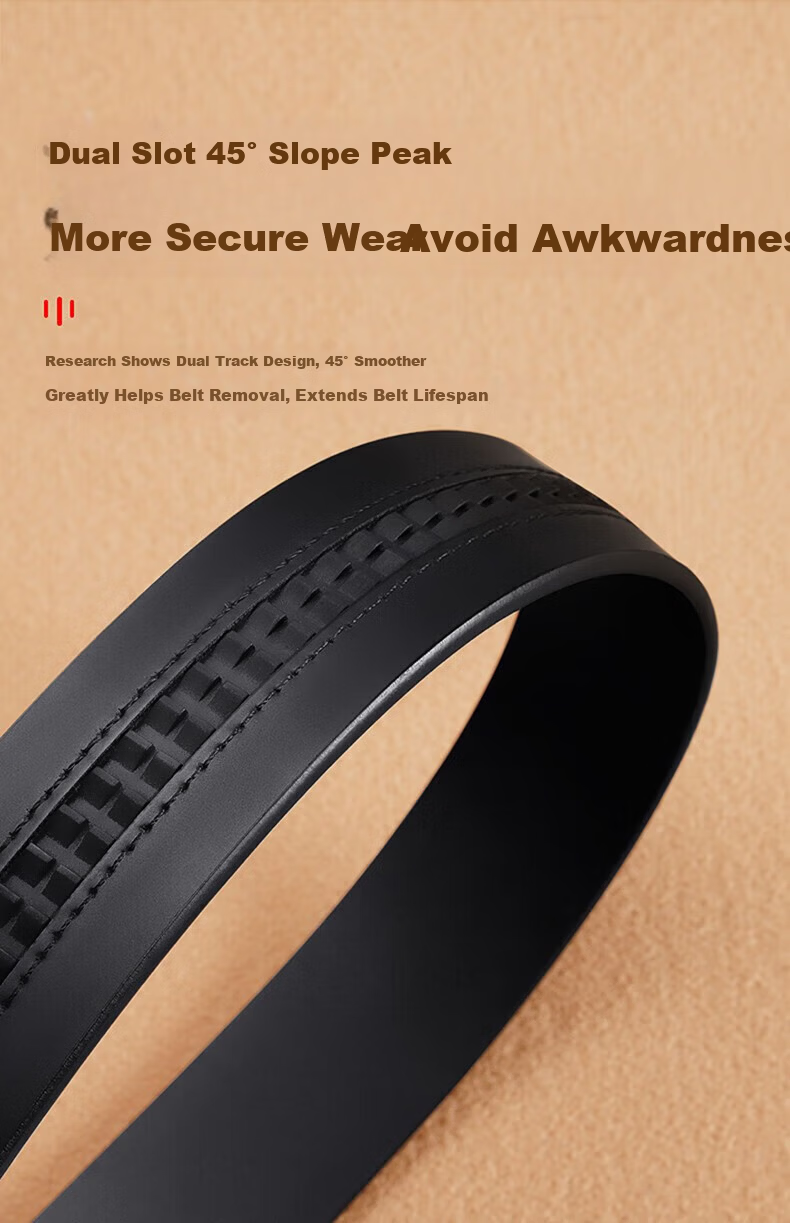Romon Men's Genuine Leather Belt Strap Automatic Buckle Business Waistband New Style Without Buckle Head 9
