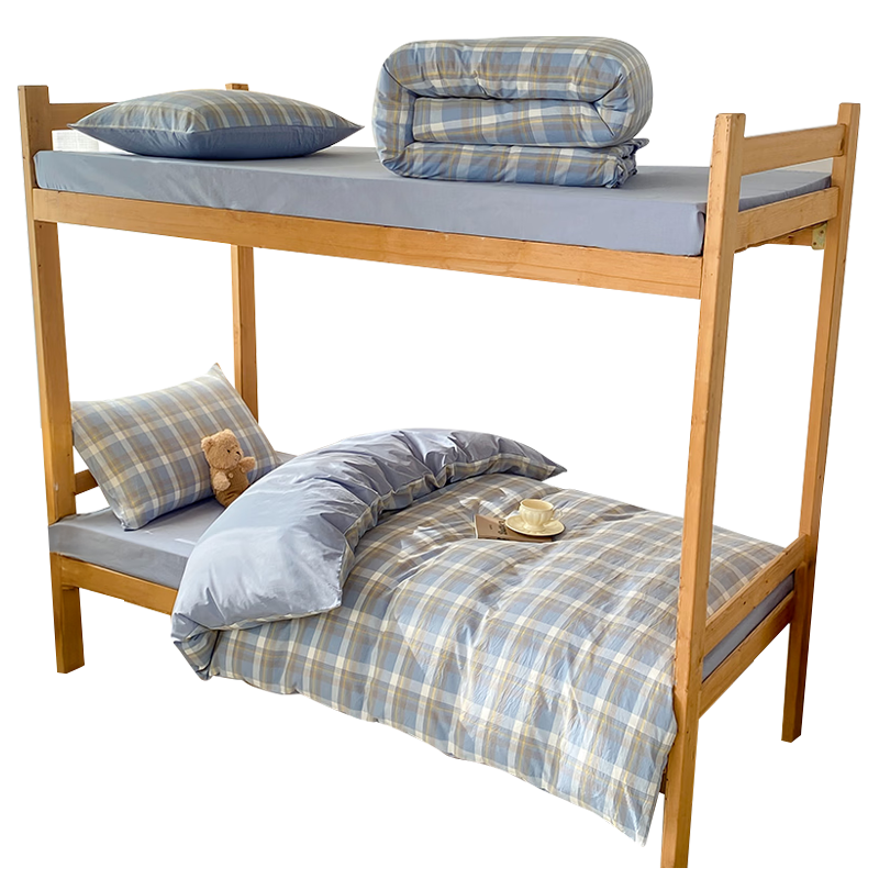 Wuyinliangpin Student All-Cotton Six-Piece Set (Three-Piece Set + Duvet + Mattress Pad), Quilt, Mattress Pad for Dormitory Bunk Beds