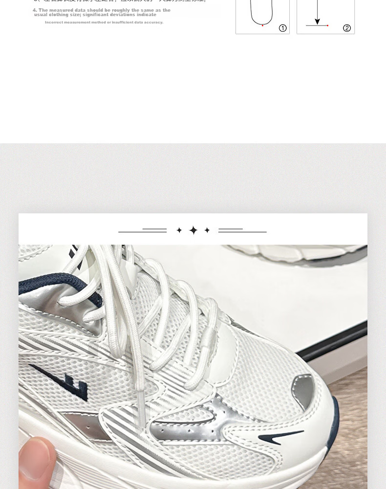 Warrior Official Women's Shoes 2026 Summer Mesh Sneakers Women's Dad Shoes Height Increasing Casual Shoes White Deep Blue Size 35 7
