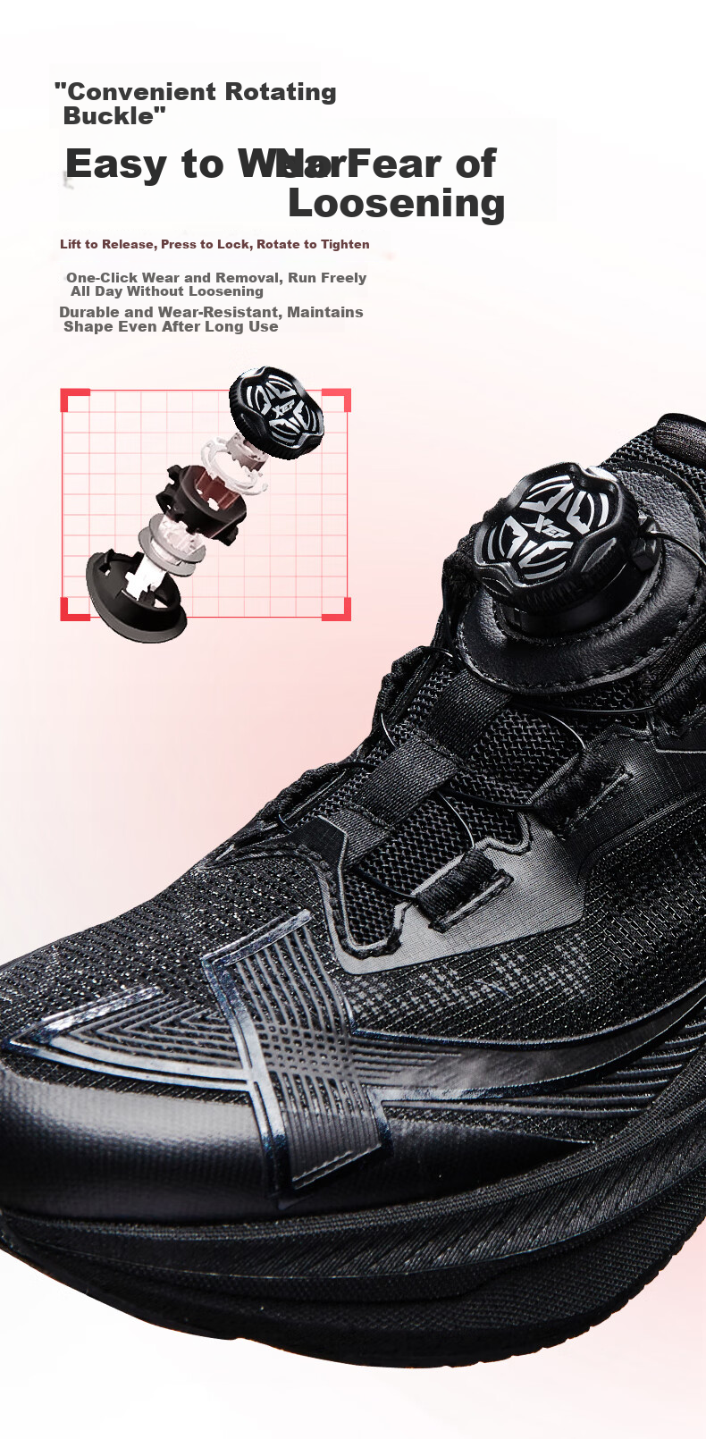 XTEP Kids Integrated 2.0 Boys Running Shoes Black Size 38 4