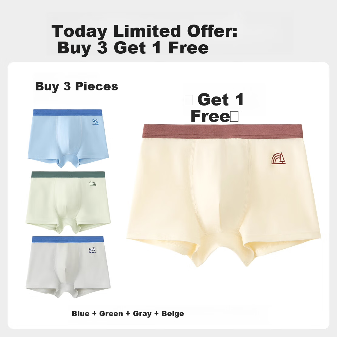 Mianqixiong Boys' Cotton Underwear A-Class Youth Development Junior High School Boxer Briefs for Older Children - XL