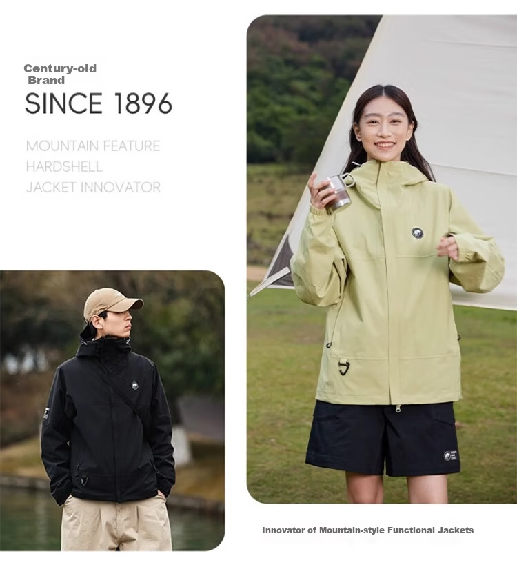 CAMEL Panda Outdoor Single-Layer Waterproof Hard Shell Colorblock Jacket for Men and Women A34BA46169 Lavender Purple S 12