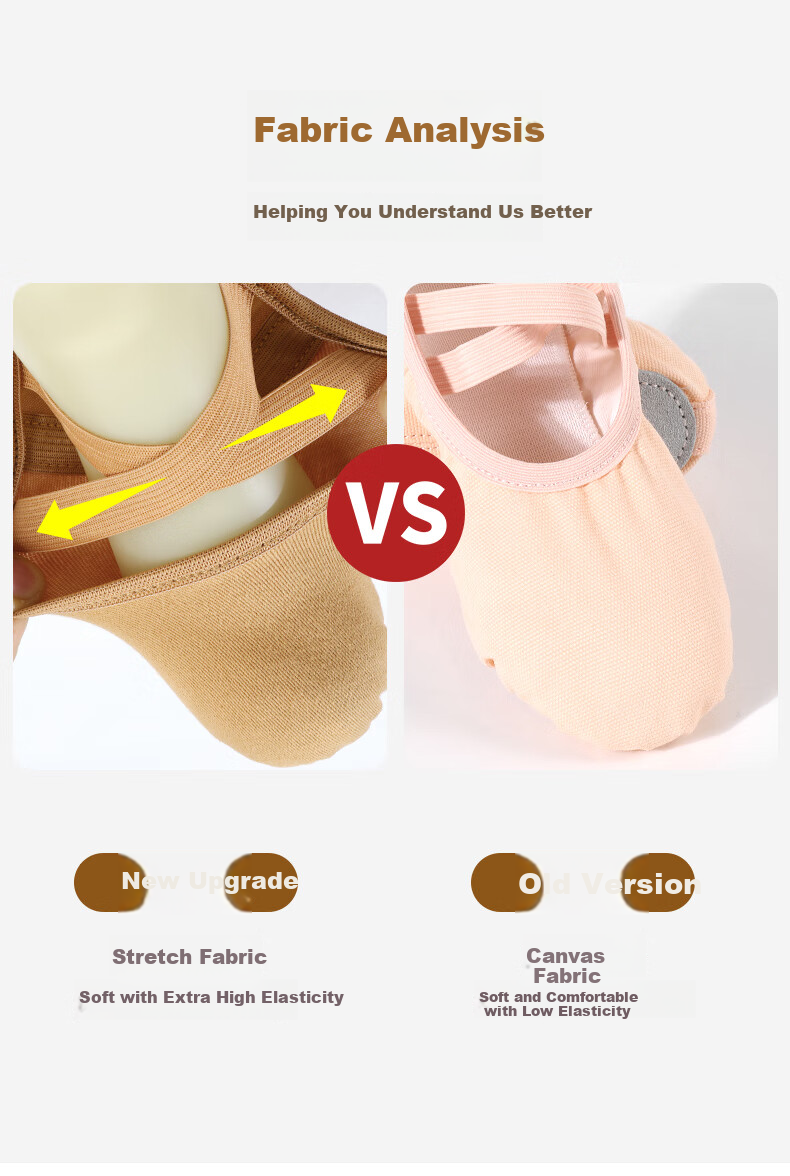Zhiyouban Girls' Stretch Fabric Dance Shoes Soft Sole Nude Practice Shoes Professional Cat Claw Ballet Shoes for Adults 4