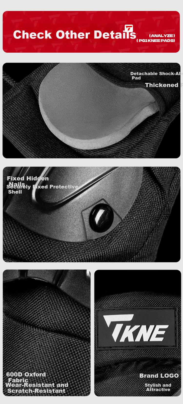 TKNE Motorcycle Knee and Elbow Guards Electric Vehicle Protective Gear Four-Season Windproof Riding Anti-Fall Leg Guards Knee Pads Two-Piece Set 11