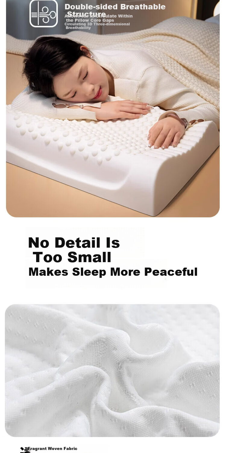 Jingyan Latex Pillow Cervical Support Sleep Aid Adult 93% Thai Imported Natural Latex Neck Protection Pillow 16