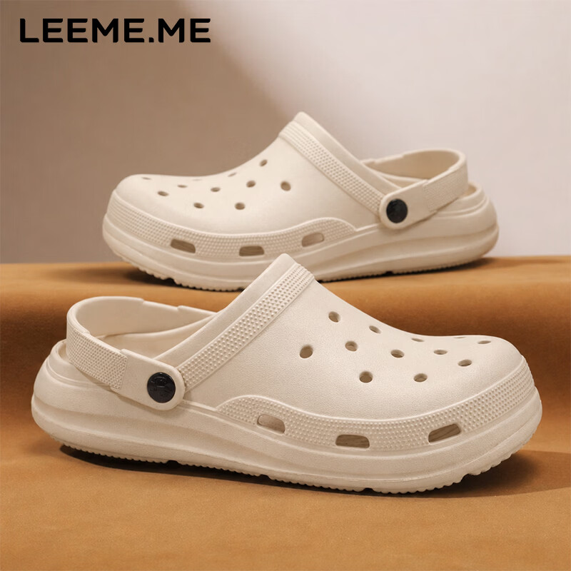 Limi Unisex Slip-On Non-Slip Outdoor Sandals Open-Toe Beach Shoes Off-White Size 40-41
