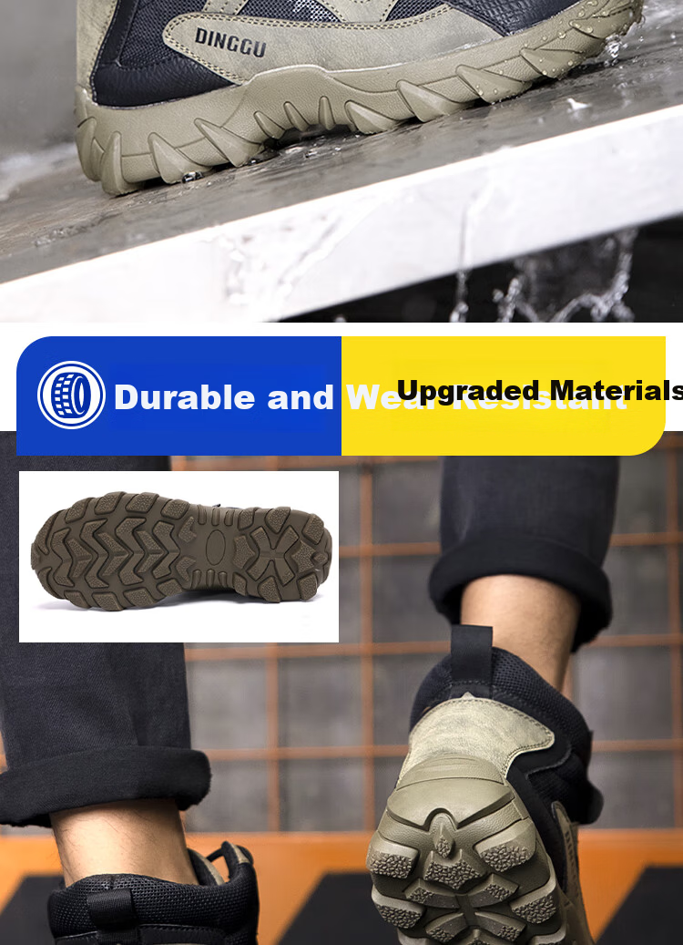 Dinggu Men's Four-Season Anti-Smash and Anti-Puncture Work Shoes High-Top Steel Toe Plush Safety Shoes 1279miGD44 9