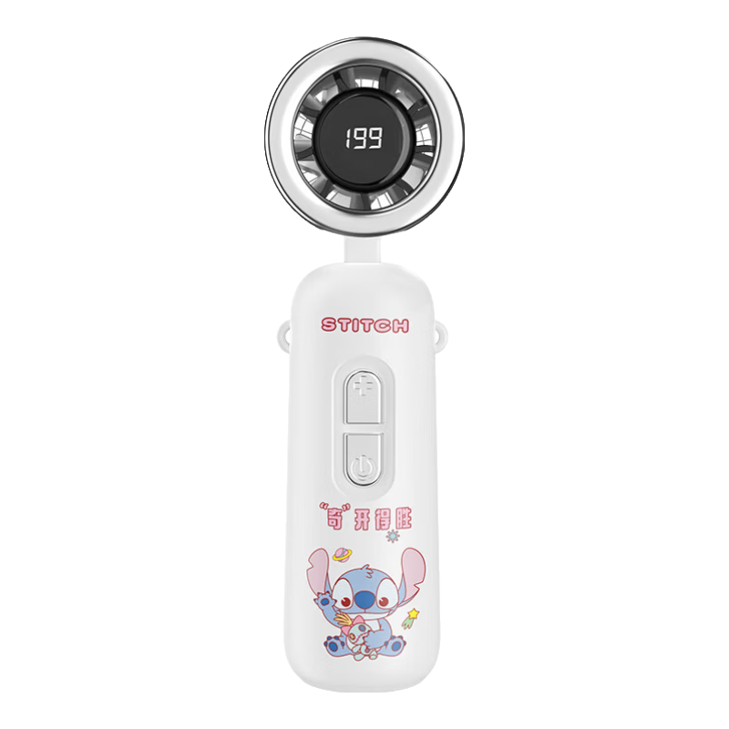 Disney Mini Portable Handheld USB Rechargeable Fan C80 Stitch Large Airflow Long Battery Life Student Office Desktop Birthday Graduation Travel Gift