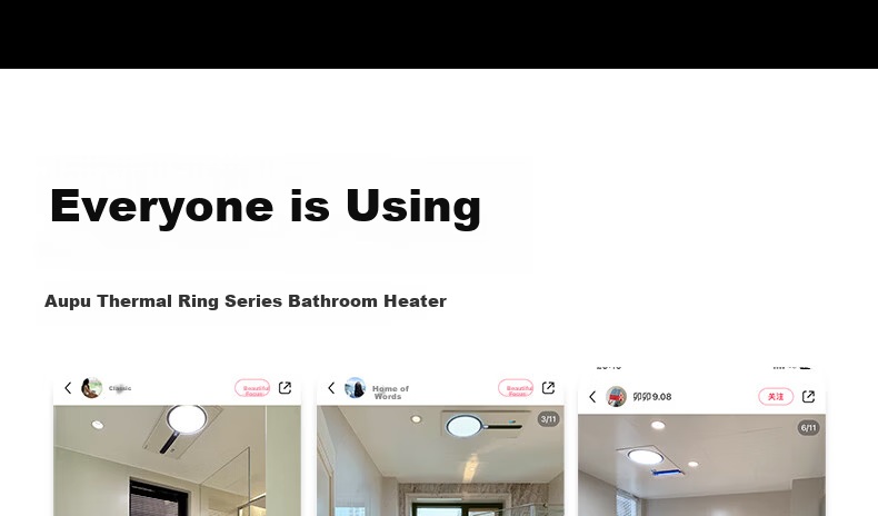 AUPU Smart Bathroom Heater Thermal Ring Grid Series AI Constant Temperature Platinum Deodorization Q360A3-Pro 11