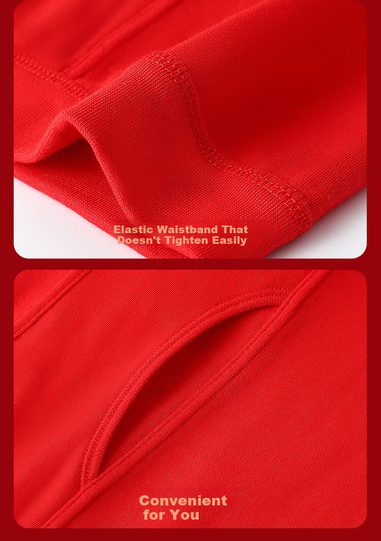 LangSha Zodiac Year Thermal Underwear, Red Women's Set, Hongyun Autumn Top And Pants, Underwear And Socks, Festive Gift Box, Size M 16