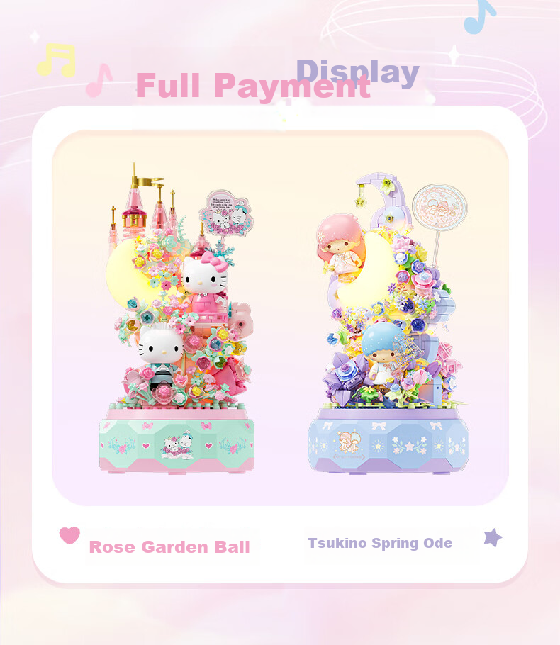 Yueguangshe Sanrio Collaboration Melody Building Blocks, Trendy Creative Toy, Gift for Girlfriends, Birthday And Christmas Present 3