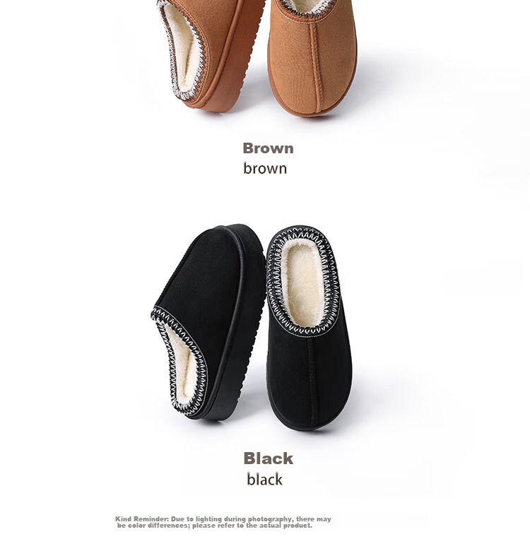 LangSha Autumn Winter New Thick Sole Height Increasing Warm Cotton Slippers for Women Indoor and Outdoor Non-Slip Cotton Slippers Off-White 38-39 8