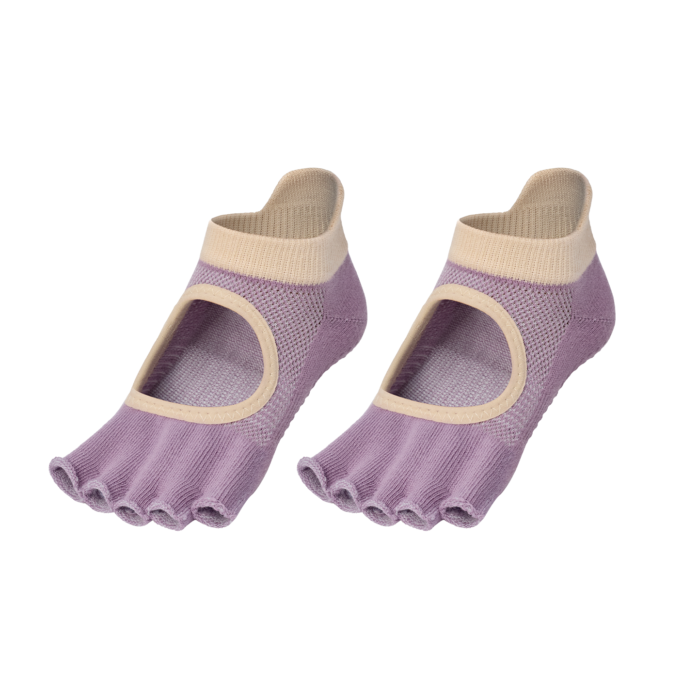 Keep Colorful Non-Slip Low-Cut Open-Toe Yoga Socks One Size Fits 35-39 Twilight Purple