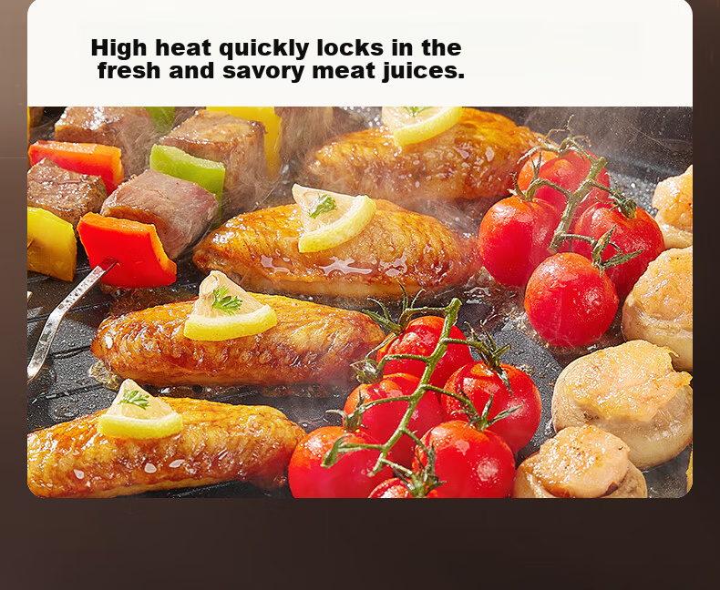 SUPOR Electric Grill Pan Electric Barbecue Oven Multifunctional Household Large Capacity 1800W High Power Fast Heating Easy-to-Clean BBQ Grill GJ4025P801 6