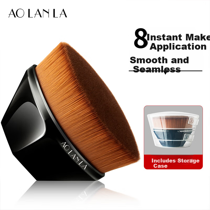 AOLANLA Portable Foundation Brush No.55 Magic Seamless Makeup Brush Liquid Foundation Brush Replacement for Sponge Puff Independent Storage Gift