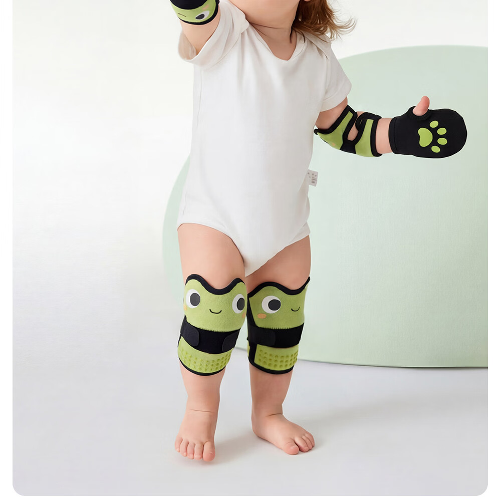 Betis Baby Crawling Knee Pads Summer Breathable Anti-Slip Adjustable Toddler Knee Protectors Fall Prevention Set 16