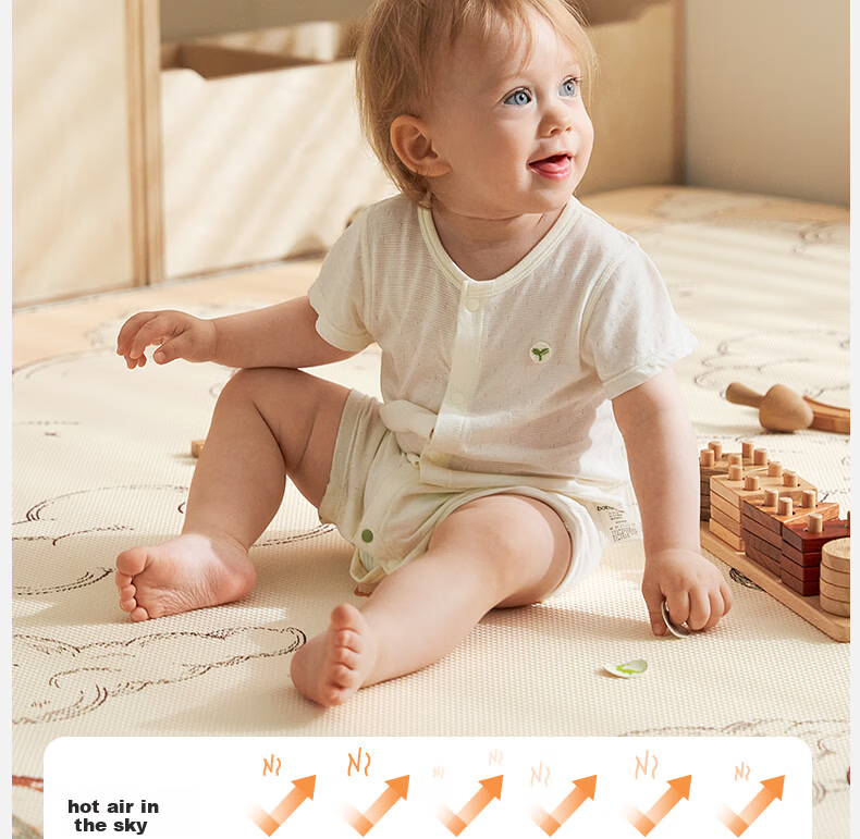 OUYUN Baby Crawling Mat Thickened Children's Crawling Mat iXPE Integrated Floor Mat Snow Village + Bear 2×1.8m 23