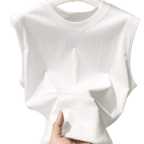 Langsha Pure Cotton Men's Vest Summer Outdoor Sports Casual Couple White T-Shirt Loose Trendy Sleeveless Shirt