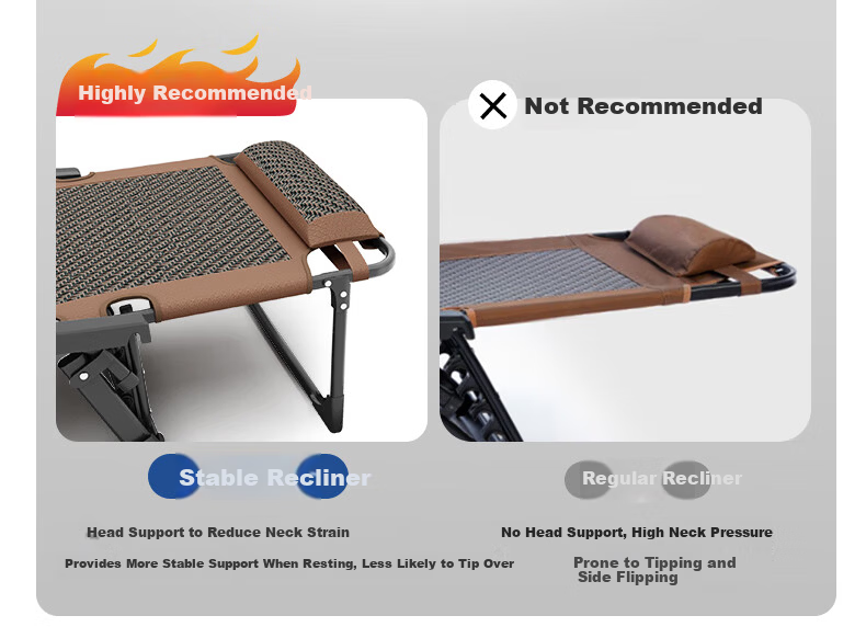 Wenna Folding Chair Bed, Office Nap Single Bed, Foldable Recliner, Portable Companion Bed, Thickened Cotton Pad 5