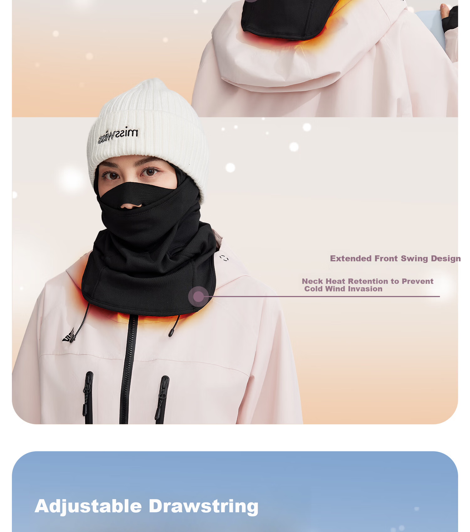 Yottoy Ski Mask Face Cover Unisex Outdoor Mountaineering Cycling Autumn Winter Windproof Warm Ski Gear Non-Slip Headband Style 9