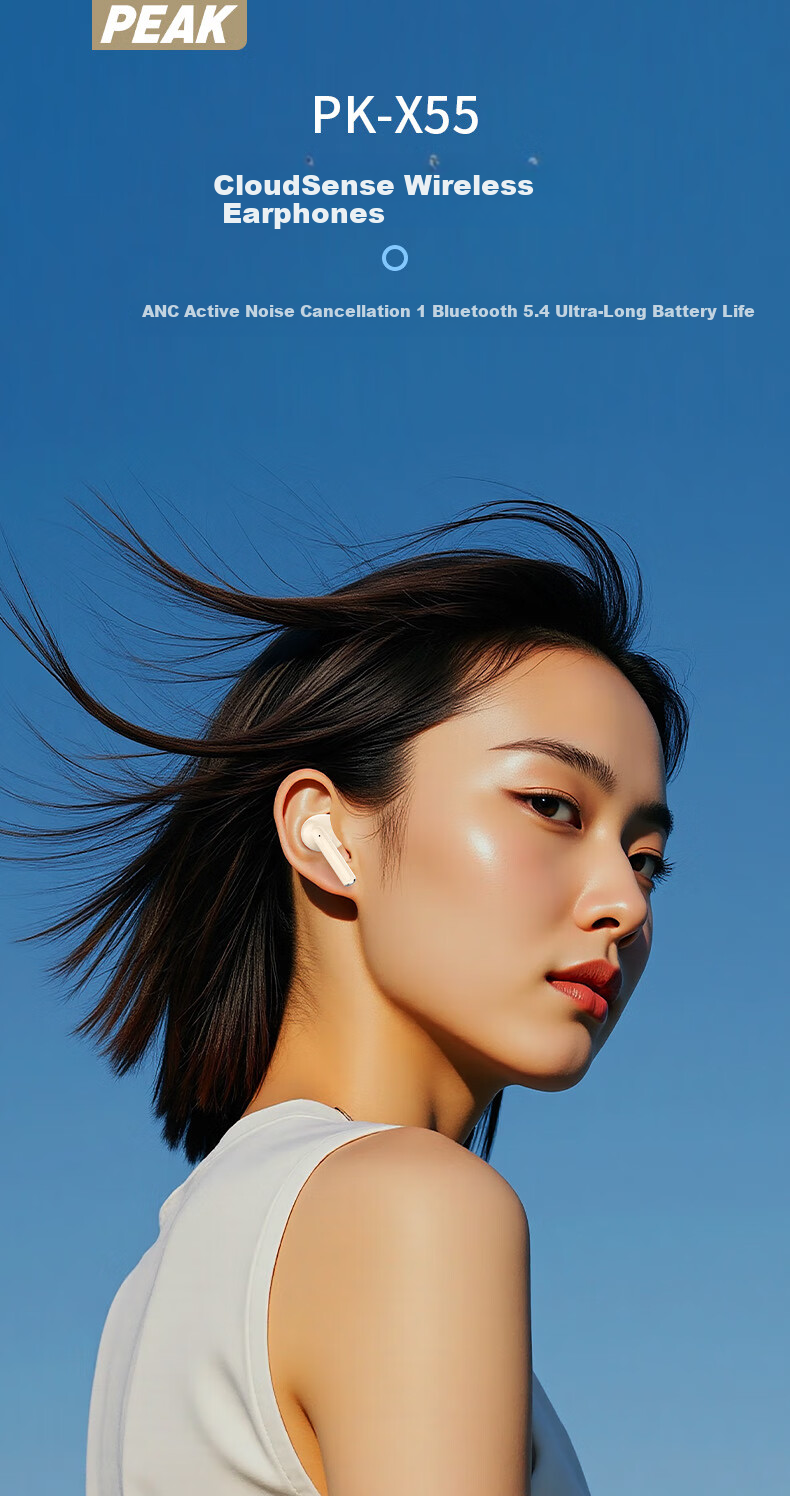 PEAK Bluetooth Ear Clip Open Bone Conduction Headphones Custom Tuned Sports Call Compatible with Apple Huawei Phones New This Month 1