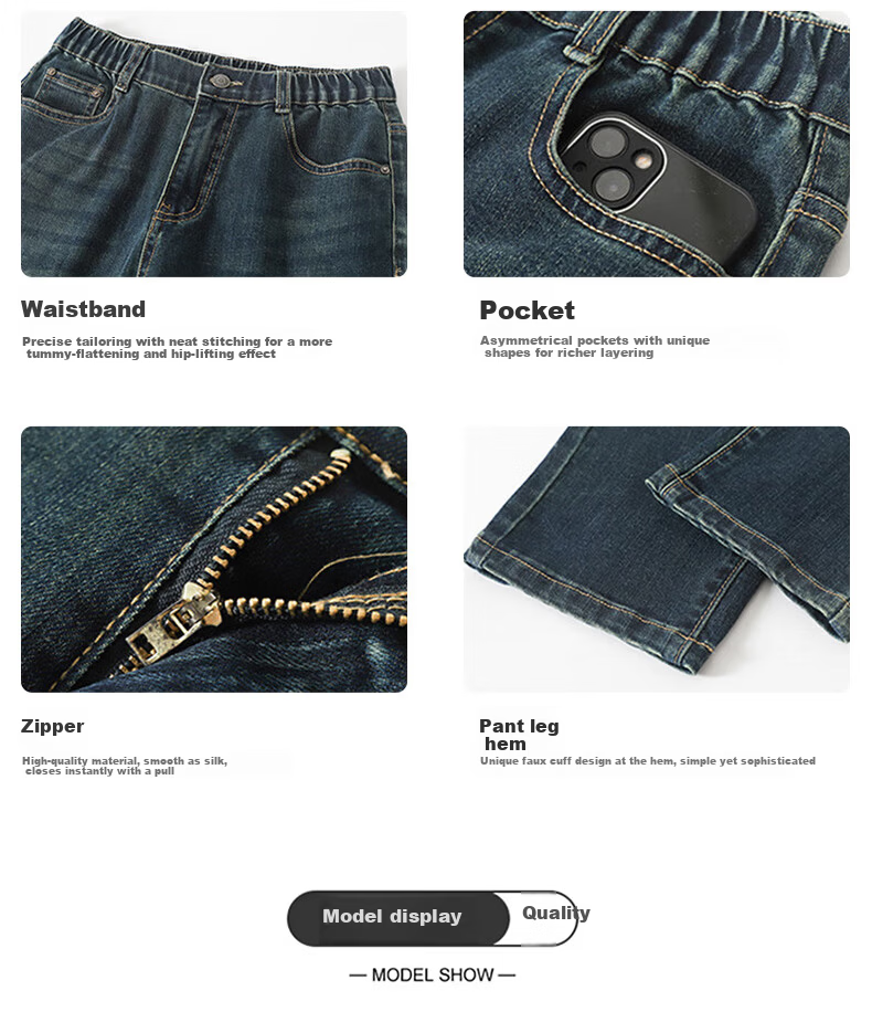 LangSha High Waist Harem Jeans for Women Spring Autumn Pear Shape Loose Slimming Cropped Vintage Carrot Dad Pants 14