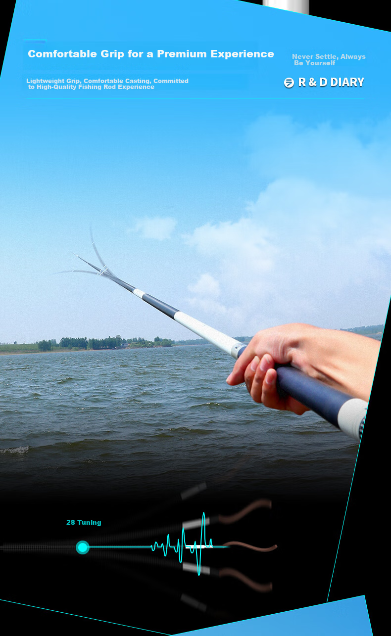 Yiwei Huashi EX Ultra-Light Ultra-Hard Fishing Rod 28-Tune Pole Fishing Rod Outdoor Leisure Carbon Composite Rod 3.6m EX 3