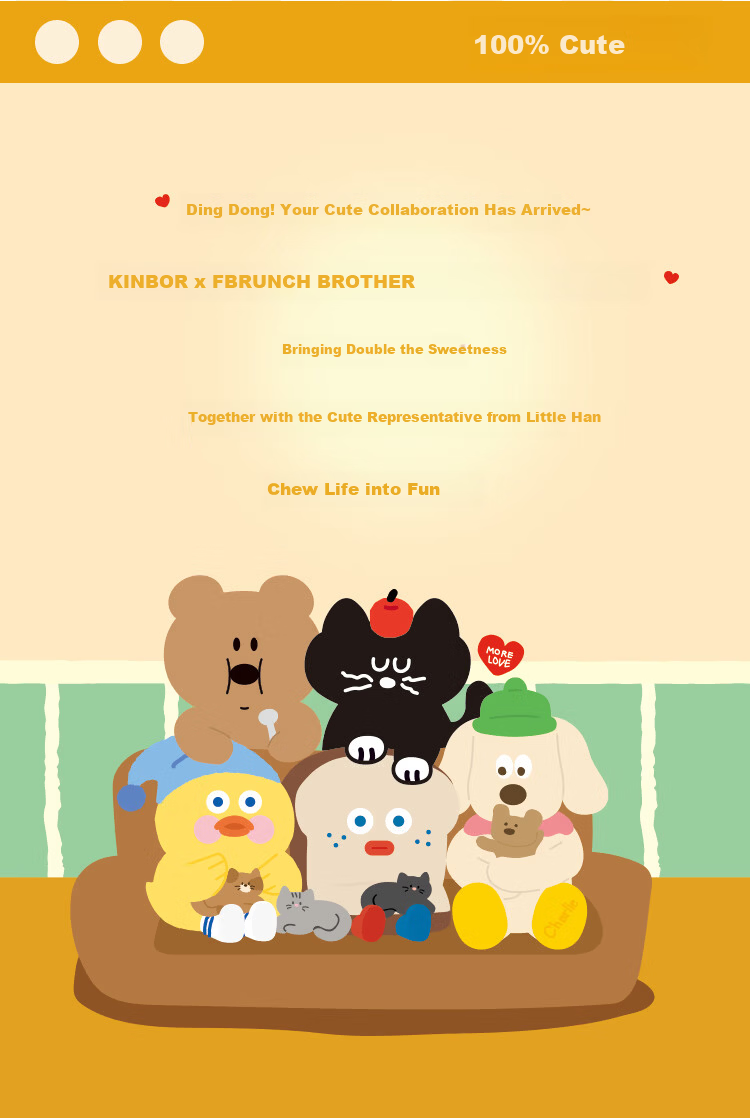 Kinbor Xbrunch Brother Collaboration Cute Dog Resin Acrylic Refrigerator Magnet Strong Magnetic Creative Cartoon DIY Message Sticker - Charlie Dream Factory 2