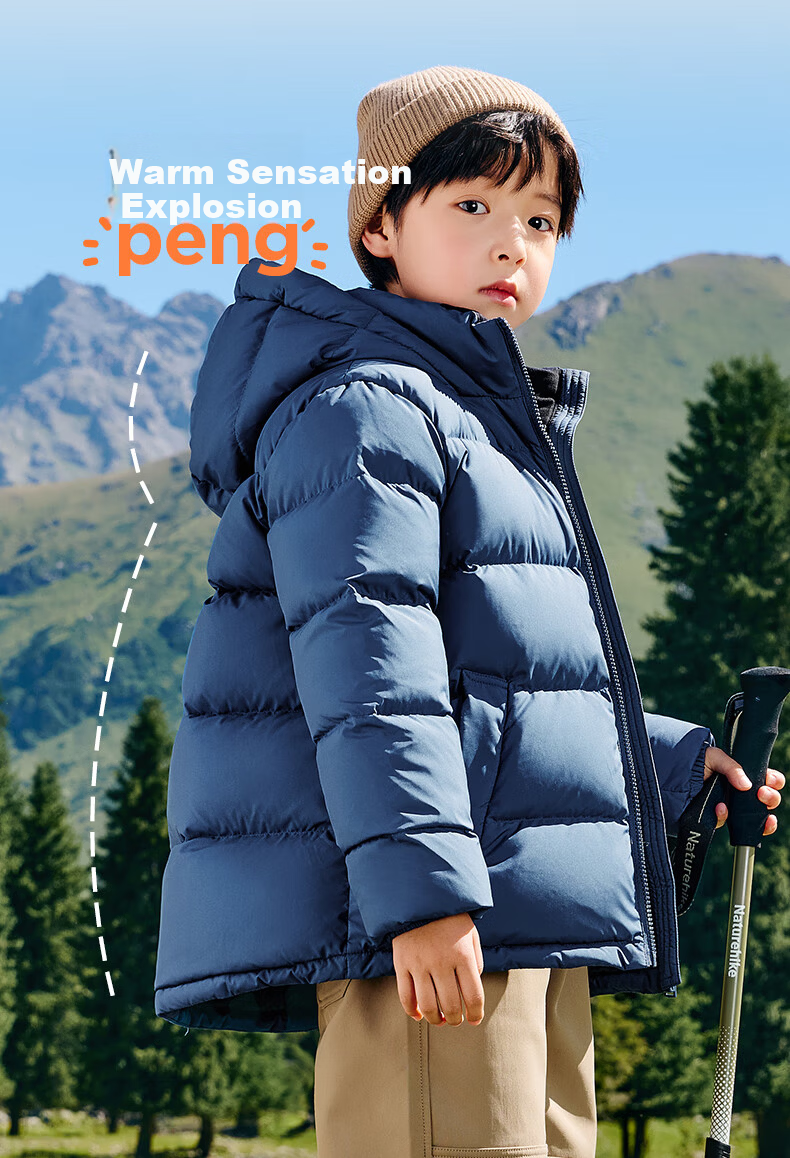 Zuoxi Children's down Jacket, 2025 New Style, Boys' Winter Warm And Cold-Resistant White Duck down Hooded Puffer Coat, Black, Size 150 7