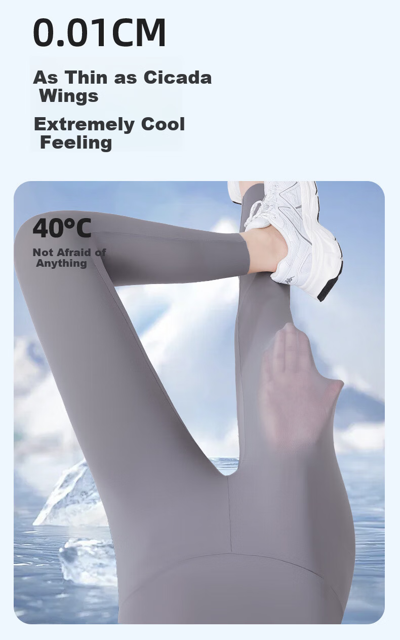 LangSha Sunscreen Sharkskin Pants Ultra-thin Summer Nine-point Cool Breathable Sports Yoga Running 2025 New Wearable Leggings 5