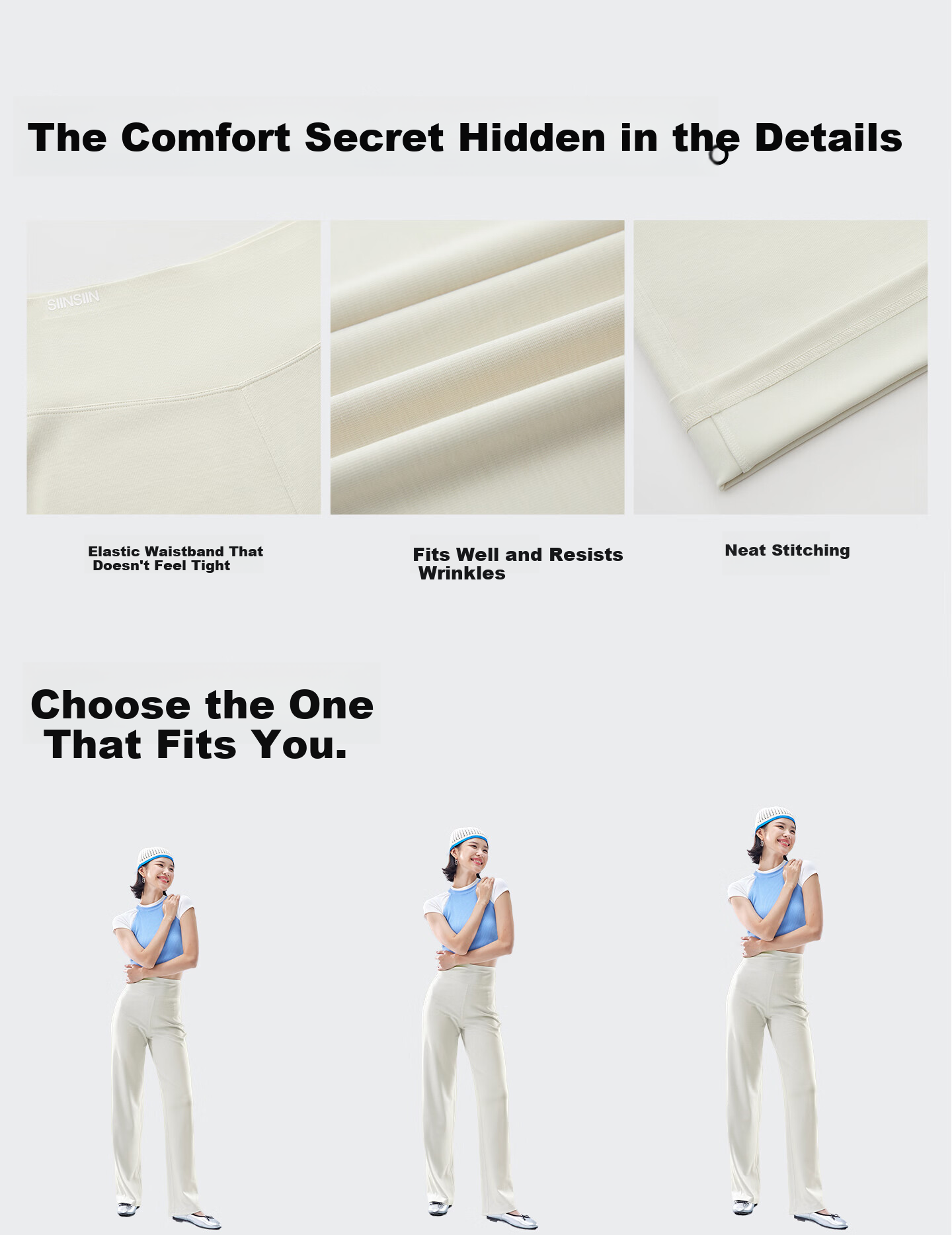 SIINSIIN Yang Mi Style Casual White Straight-Leg Pants Women Summer Slimming Sports Pants 2026 New Ice Skin Sun Protection 13