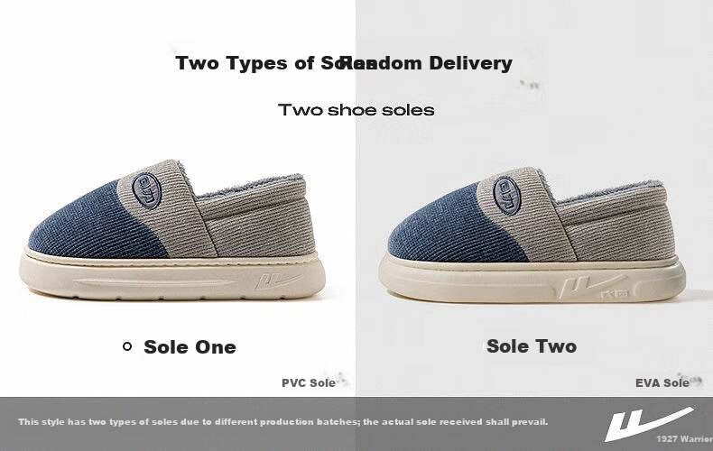 Warrior Men's Winter Thick-Soled Cotton Slippers with Heel Support, Warm Indoor and Outdoor Non-Slip Cotton Shoes 0756 Gray Size 40-41 1